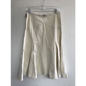 Moncler Vintage women Beige Yellow Striped Cotton Skirt 42 Cotton Zip Italy Logo